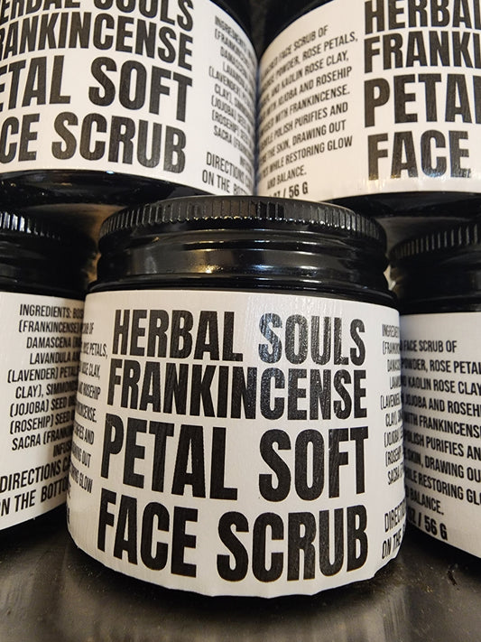 2 oz Frankincense Petal Soft Face Polish/Mask with Ritual Resin Frankincense Serum (with refined resin)