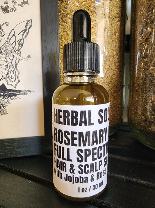 1 oz ROSEMARY FULL SPECTRUM HAIR OIL to promote hair growth and scalp repair