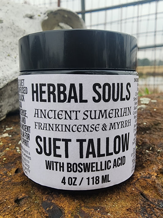 Ritual Resin Frankincense and Myrrh Suet Tallow balm  4 oz